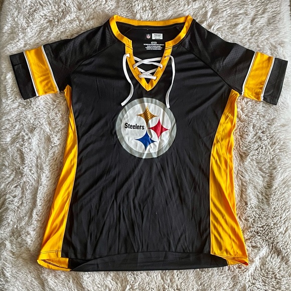NFL Tops - NFL Apparel Pittsburgh Steelers Lace-Up Women's Jersey - size small